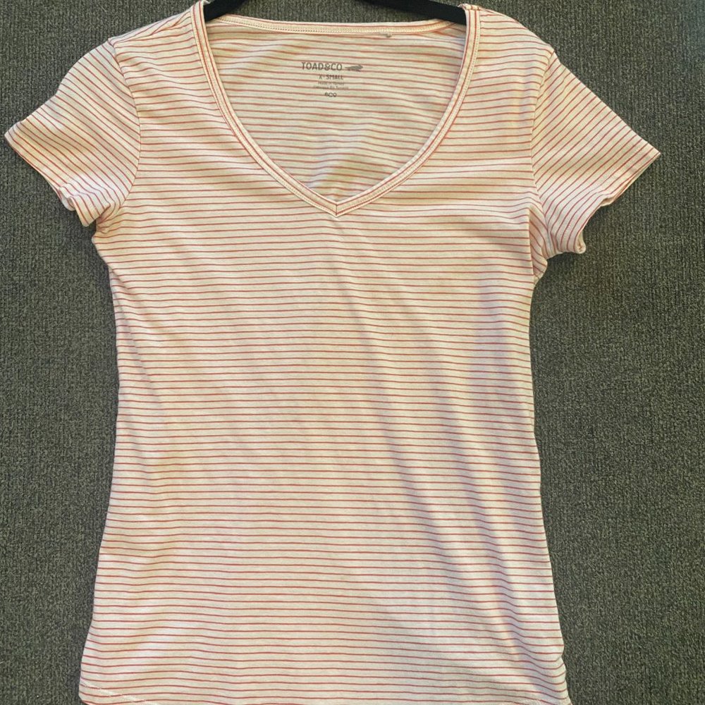 Toad & Co striped v-neck